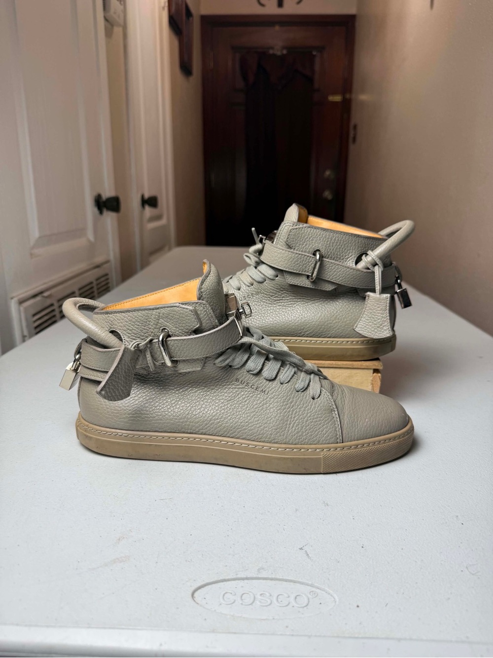 Buscemi 100MM Italian Leather High Top Sneaker Gray size EU 43 US Men’s 10